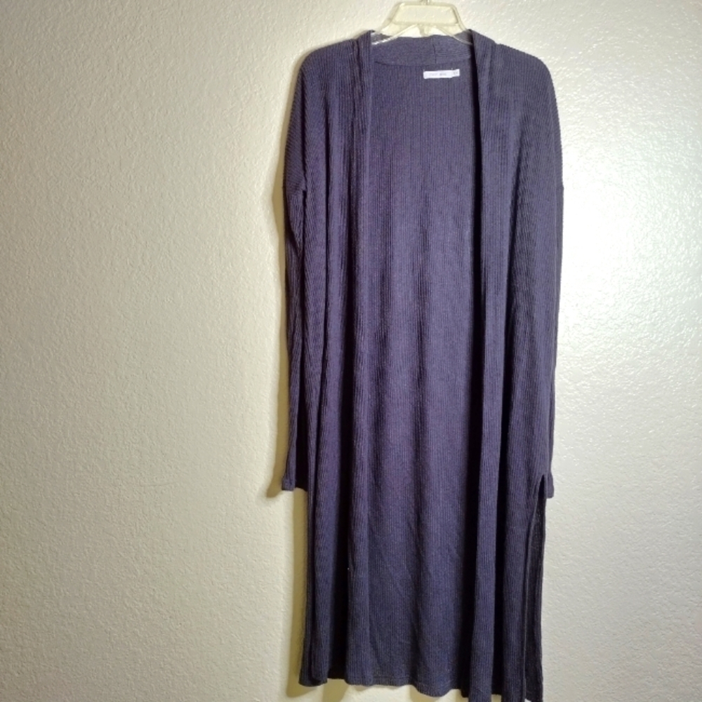 Mersea split sides long grey langenlook duster sz OS